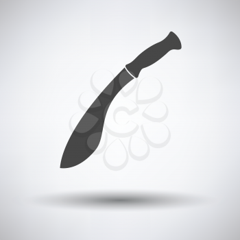 Machete icon on gray background, round shadow. Vector illustration.