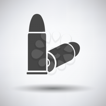 Pistol bullets icon on gray background, round shadow. Vector illustration.