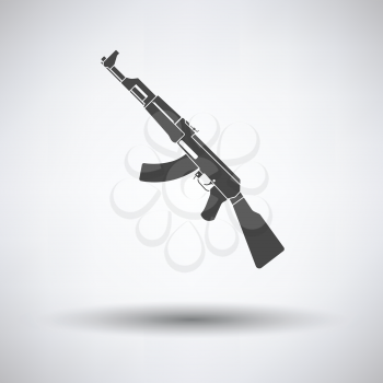 Rassian weapon rifle icon on gray background, round shadow. Vector illustration.