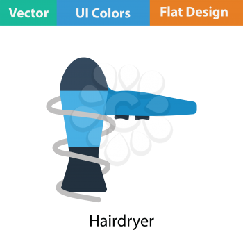 Hairdryer icon. Flat color design. Vector illustration.