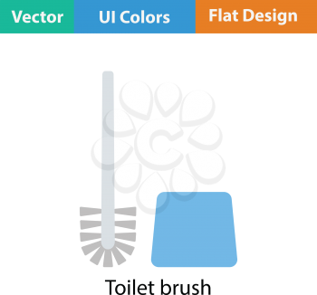 Toilet brush icon. Flat color design. Vector illustration.