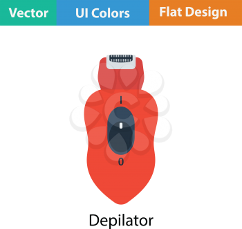 Depilator icon. Flat color design. Vector illustration.