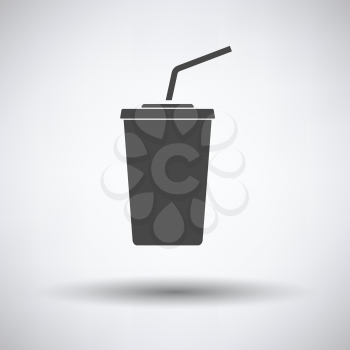 Cinema soda drink icon on gray background, round shadow. Vector illustration.
