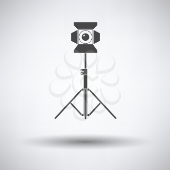 Stage projector icon on gray background, round shadow. Vector illustration.