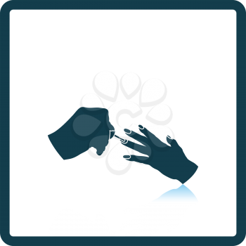 Manicure icon. Shadow reflection design. Vector illustration.