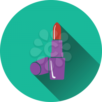 Lipstick icon. Flat color design. Vector illustration.