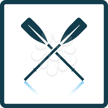 Icon of  boat oars. Shadow reflection design. Vector illustration.