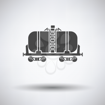 Oil railway tank icon on gray background, round shadow. Vector illustration.