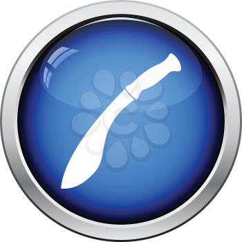 Machete icon. Glossy button design. Vector illustration.
