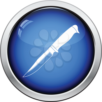 Knife icon. Glossy button design. Vector illustration.