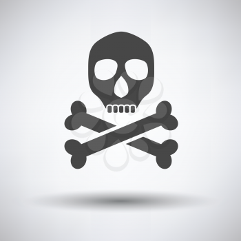 Poison sign icon on gray background, round shadow. Vector illustration.