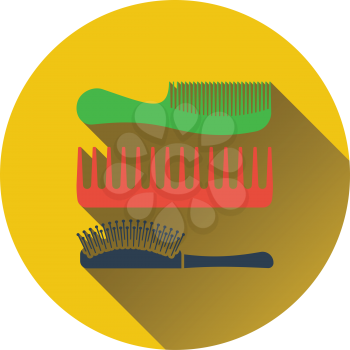 Hairbrush icon. Flat color design. Vector illustration.