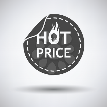 Hot price icon on gray background, round shadow. Vector illustration.