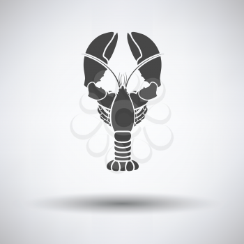 Lobster icon on gray background, round shadow. Vector illustration.