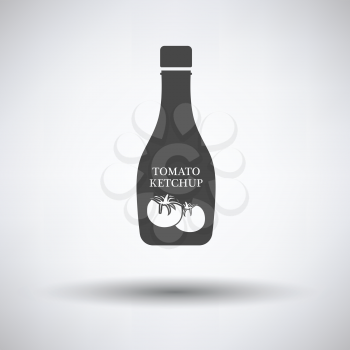 Tomato ketchup icon on gray background, round shadow. Vector illustration.
