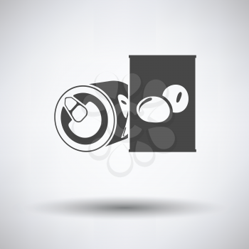 Olive can icon on gray background, round shadow. Vector illustration.