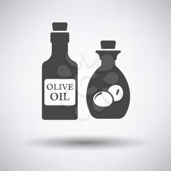 Bottle of olive oil icon on gray background, round shadow. Vector illustration.