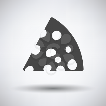 Cheese icon on gray background, round shadow. Vector illustration.