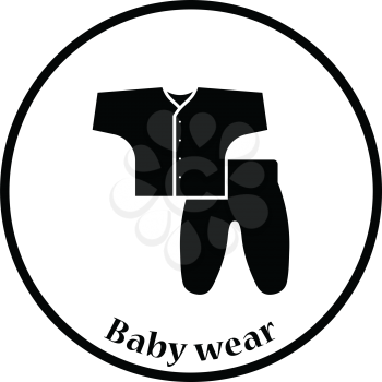 Baby wear icon. Thin circle design. Vector illustration.