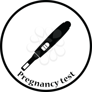 Pregnancy test icon. Thin circle design. Vector illustration.