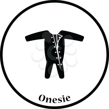 Baby onesie icon. Thin circle design. Vector illustration.