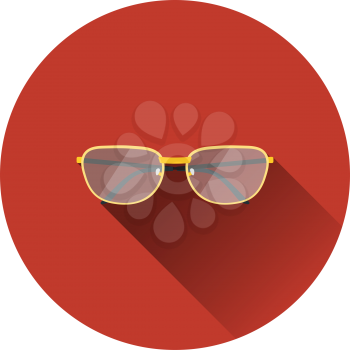 Glasses icon. Flat color design. Vector illustration.