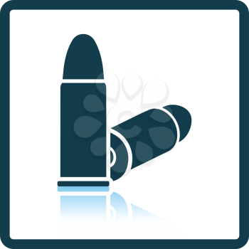 Pistol bullets icon. Shadow reflection design. Vector illustration.