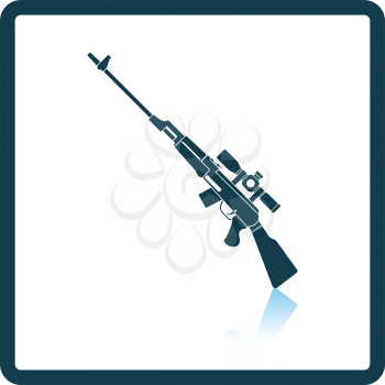Sniper rifle icon. Shadow reflection design. Vector illustration.