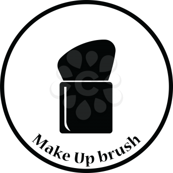 Make Up brush icon. Thin circle design. Vector illustration.