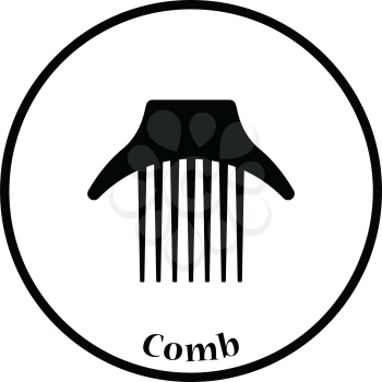 Comb icon. Thin circle design. Vector illustration.