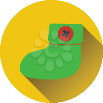 Baby bootie icon. Flat color design. Vector illustration.
