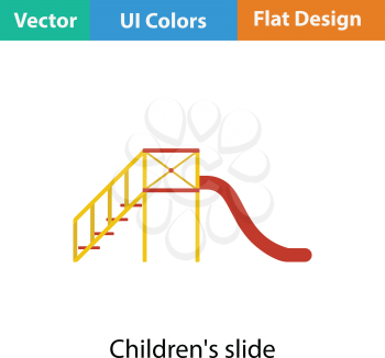 Children's slide icon. Flat color design. Vector illustration.