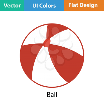Baby rubber ball icon. Flat color design. Vector illustration.