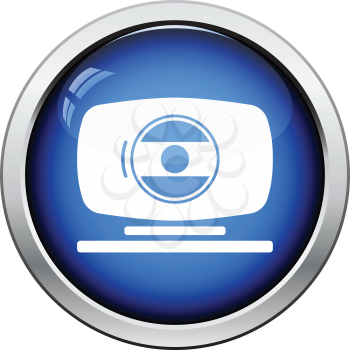 Webcam icon. Glossy button design. Vector illustration.