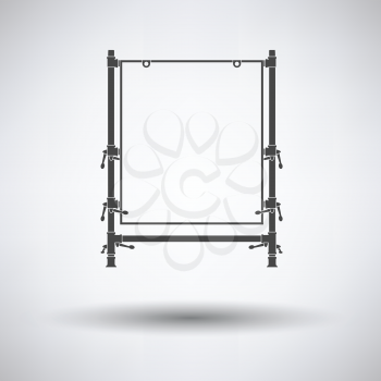 Icon of table for object photography on gray background, round shadow. Vector illustration.
