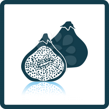 Icon of Fig fruit. Shadow reflection design. Vector illustration.