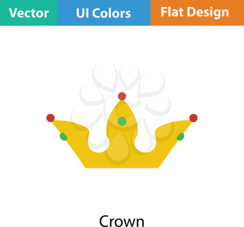 Party crown icon. Flat color design. Vector illustration.