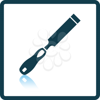 Icon of chisel. Shadow reflection design. Vector illustration.