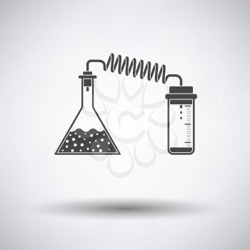Icon of chemistry reaction with two flask