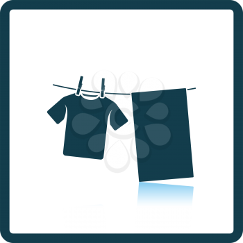 Drying linen icon. Shadow reflection design. Vector illustration.