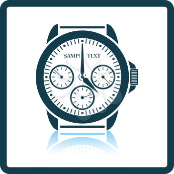Icon of Watches. Shadow reflection design. Vector illustration.