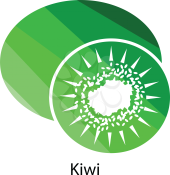 Kiwi icon. Flat color design. Vector illustration.