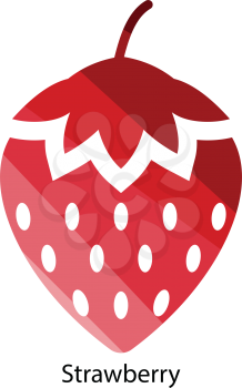 Strawberry icon. Flat color design. Vector illustration.