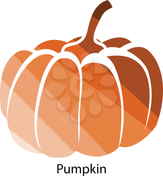 Pumpkin icon. Flat color design. Vector illustration.