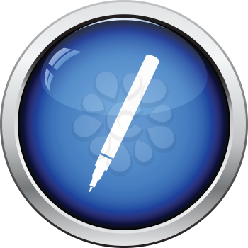 Liner pen icon. Glossy button design. Vector illustration.