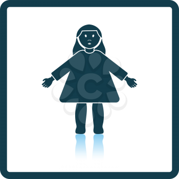 Doll toy icon. Shadow reflection design. Vector illustration.