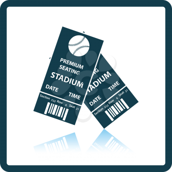 Baseball tickets icon. Shadow reflection design. Vector illustration.