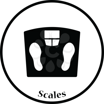 Icon Floor scales of . Thin circle design. Vector illustration.