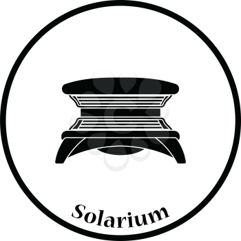 Icon of Solarium. Thin circle design. Vector illustration.