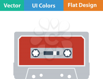 Audio cassette  icon. Flat color design. Vector illustration.